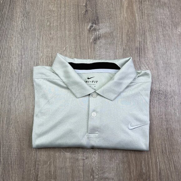 Nike Dri Fit Mens Green Short Sleeve Perfromance Tech Polo Shirt Size XL - Picture 1 of 12